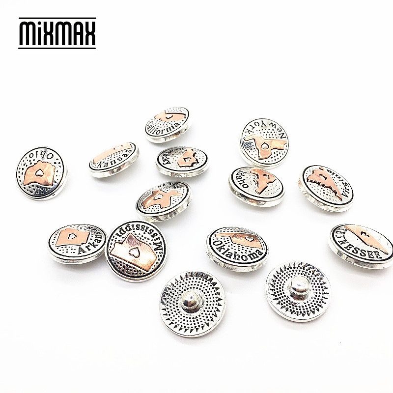 Brand New American States map in 18mm metal interchangeable bronze snap button charms wholesale fits snaps jewelry
Brand New American States map in 18mm metal interchangeable bronze snap button charms wholesale fits snaps jewelry