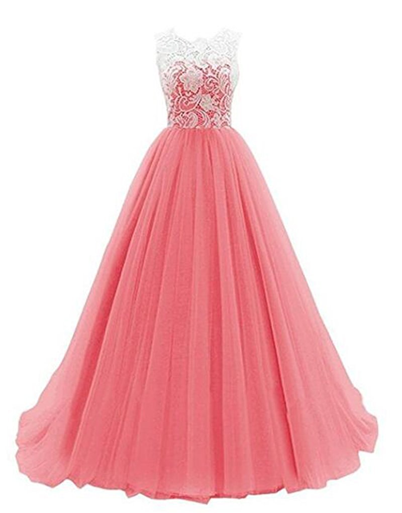 2017 New Lace Prom Dresses Tulle Floor-Length Party Dress Floor-Length Evening Formal Long Party Gown BM80