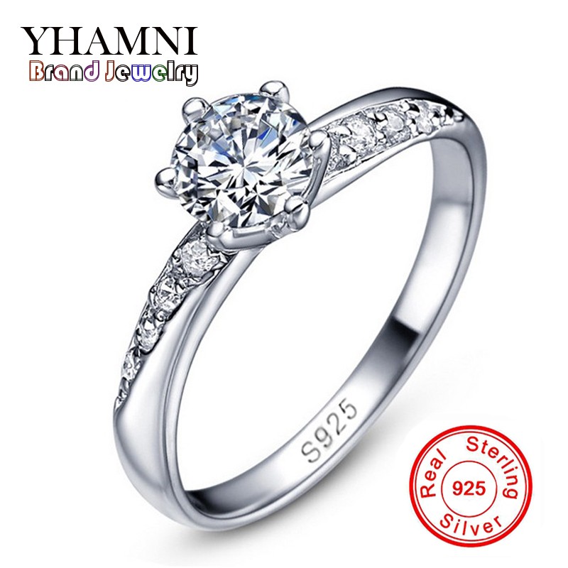 YHAMNI Fine Jewelry 925 Sterling Silver Wedding Rings Set 5mm 0.5 Carat Sona CZ Diamond Brand Engagement Rings for Women XMJ048
YHAMNI Fine Jewelry 925 Sterling Silver Wedding Rings Set 5mm 0.5 Carat Sona CZ Diamond Brand Engagement Rings for Women XMJ048