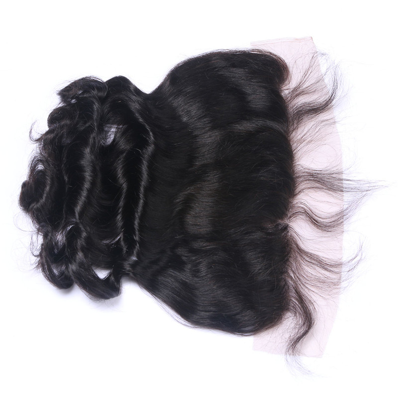 Loose Wave Brazilian Virgin Hair Lace Frontal With 3 Human Hair Bundles 13X4 Ear To Ear Lace Frontal Human Hair Weaves Closure