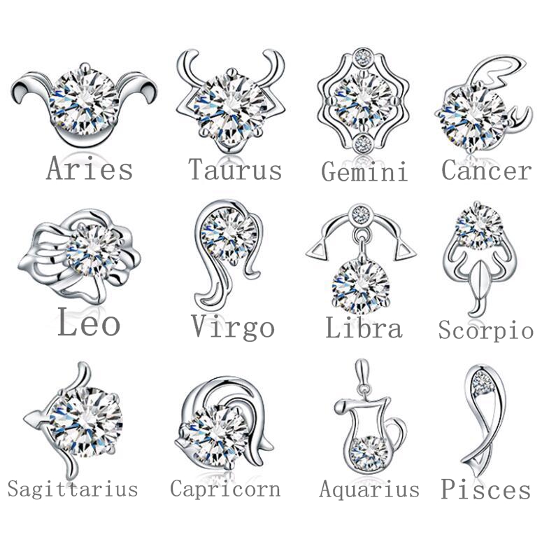 Retro 925 Sterling Silver Jewelry Stud Earrings 12 Zodiac Signs Constellations Zirconia Ears Nail for Women Mix Order
Retro 925 Sterling Silver Jewelry Stud Earrings 12 Zodiac Signs Constellations Zirconia Ears Nail for Women Mix Order