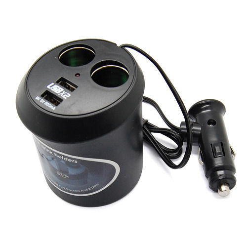 Car Cigarette Lighter 2 Socket + 2 USB Port DC 5V Power Adapter Charger Splitter, Black
Car Cigarette Lighter 2 Socket + 2 USB Port DC 5V Power Adapter Charger Splitter, Black
