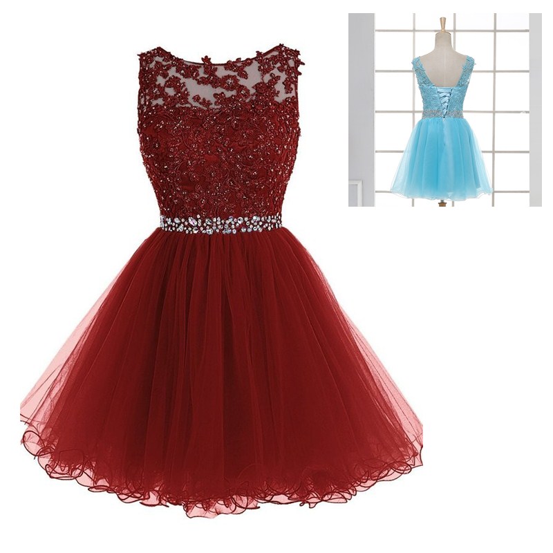 Hot Sale Evening Dresses Elegant Short Bride Gown 2017 New High Neck Ball Prom Party Pageant Homecoming/Graduation Formal Dress