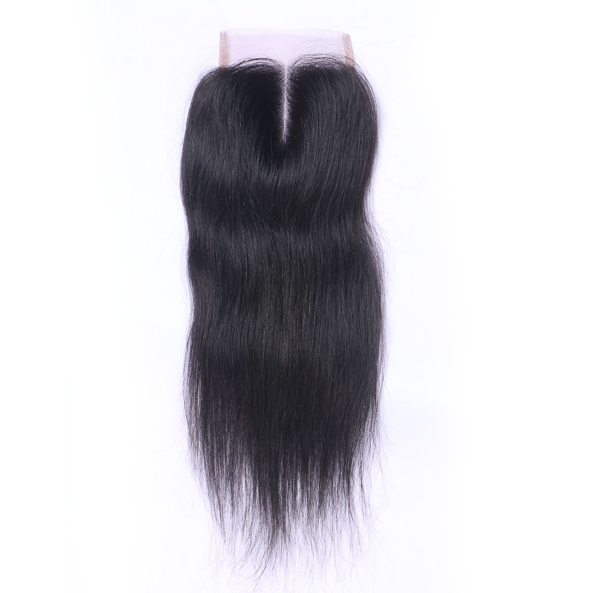 Brazilian Virgin Remy Human Hair Weave Closure Straight Natural Black 4x4 Lace Closure Three Middle Free Part