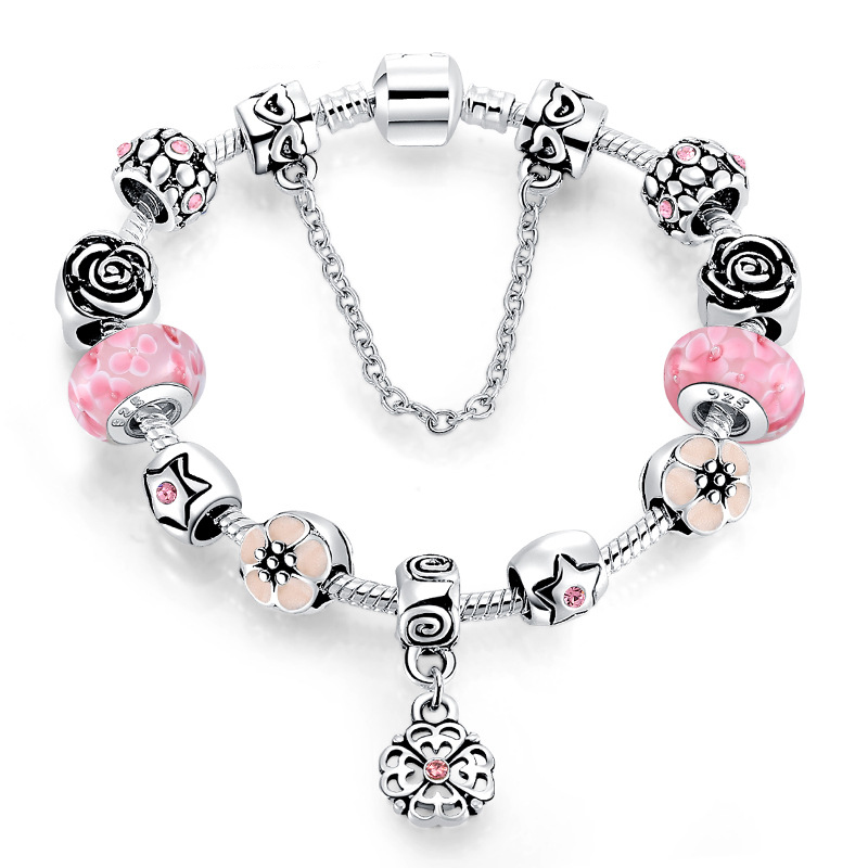 4 Colors Europe Glass Beads Bracelets DIY Handmade Charms Chain Bracelet 925 Sterling Silver Strands Bracelets Jewelry
4 Colors Europe Glass Beads Bracelets DIY Handmade Charms Chain Bracelet 925 Sterling Silver Strands Bracelets Jewelry
