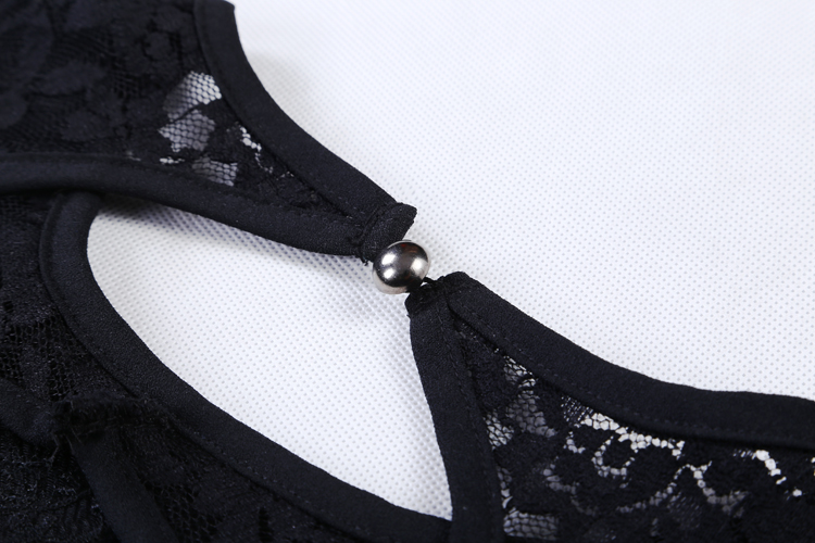 Cheap Black Lace Sexy Sheer Evening Dresses Hollow Back Short Party Prom Dresses with Long Sleeves Real Sample Cocktail Party dress