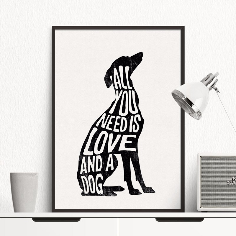 Canvas Art Paintings Dog Minimal Modern Abstract Oil Painting Wall Pictures for Living Room No Frame
