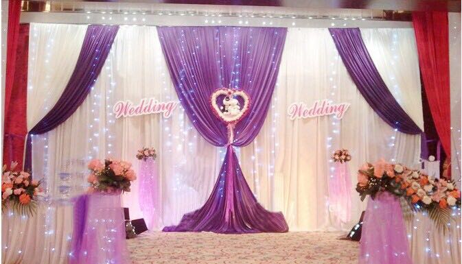 3*6m Wedding Party Stage Celebration Background Satin Curtain Drape Pillar Ceiling Backdrop Marriage decoration Veil WT016