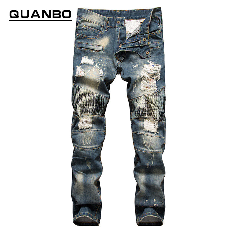 Wholesale-Retro colors jeans homme 2016 new Europe funky hole patches distressed jeans slim fit straight leg rock jeans Hot Sale, Beige
Wholesale-Retro colors jeans homme 2016 new Europe funky hole patches distressed jeans slim fit straight leg rock jeans Hot Sale, Beige