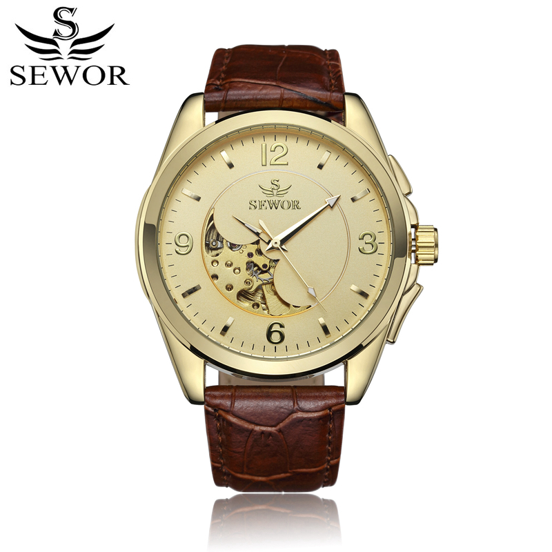 SEWOR Luxury Automatic Self-Wind Mens Automatic Watch Leather Strap Business Wristwatches Watch Skeleton Mecanico Male SWQ48, Gold
SEWOR Luxury Automatic Self-Wind Mens Automatic Watch Leather Strap Business Wristwatches Watch Skeleton Mecanico Male SWQ48, Gold