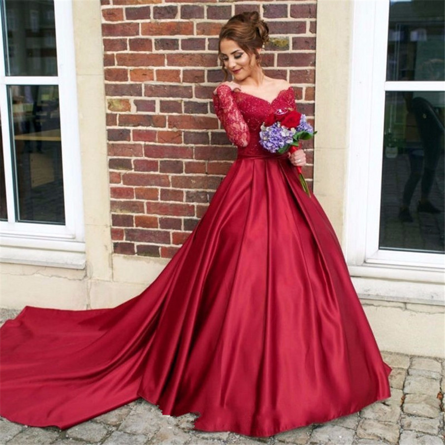 V-neck Off the Shoulder Burgundy Long Sleeves Prom Gowns Matte Satin Illusion Back Evening Dress Formal Party Dress vestido de formatura
V-neck Off the Shoulder Burgundy Long Sleeves Prom Gowns Matte Satin Illusion Back Evening Dress Formal Party Dress vestido de formatura