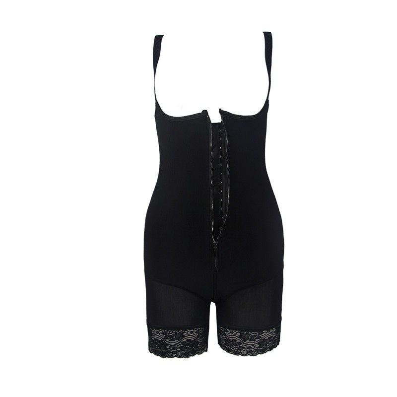 Women Halter Straps Shapers Sheer Underbust Bodysuit Shapewear Slimming Waist Trainer Tummy Control Underwear Butt Lifter Zips Bodyshaper Plus Size 6X