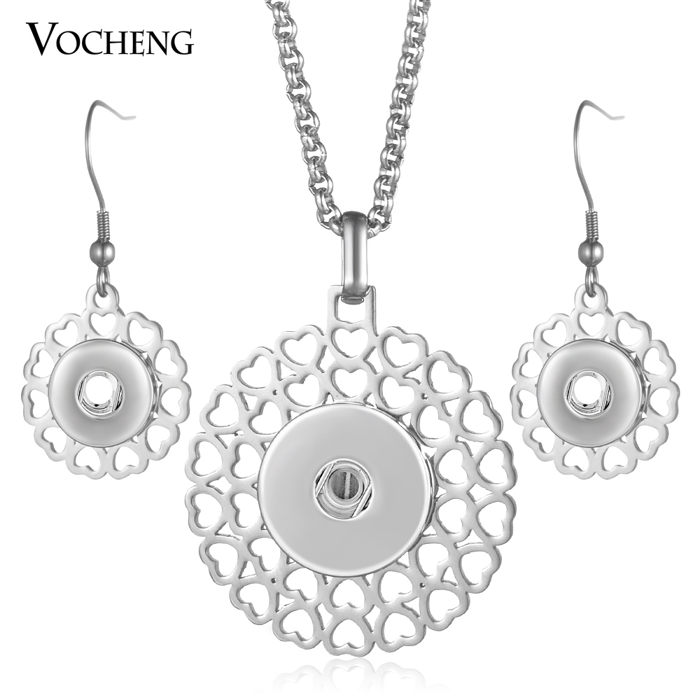 Stainless Steel Ginger Snap Button Jewelry Set 18mm Pendants Necklace and 12mm Earrings NN-625 Vocheng Jewelry
Stainless Steel Ginger Snap Button Jewelry Set 18mm Pendants Necklace and 12mm Earrings NN-625 Vocheng Jewelry