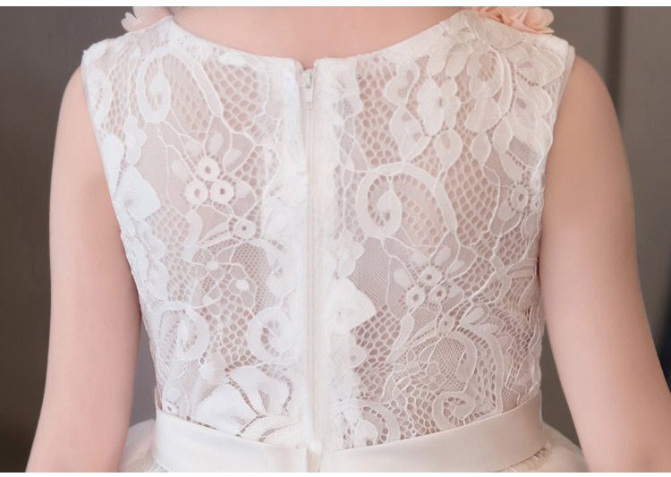 Top Quality Elegant Appliques Lace Girls Wedding Dress flower Girl Dress Girls Birthday Prom Formal First Communion Gown Baby Baptism Dress