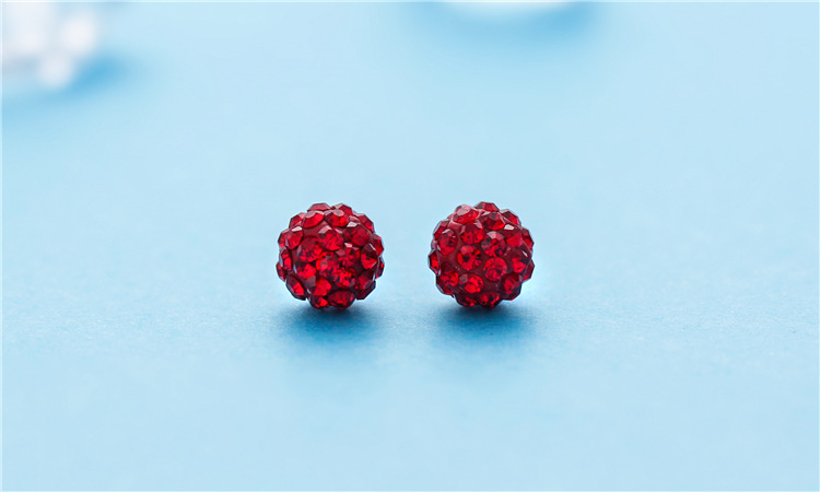 Fashion Korean beads Stud Earrings 7 colors Ladies crystal Rhinestones ball Earrings For women Luxury Jewelry in Bulk