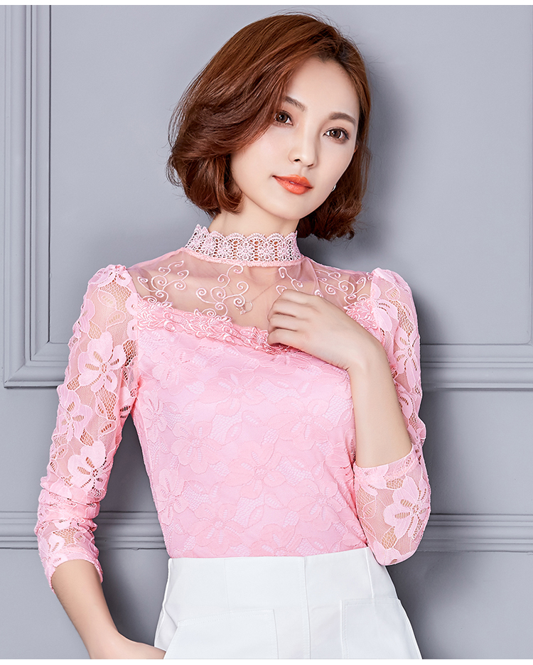 Wholesale-women tops plus size embroidery lace blouse white blouses with ruffles camisas com renda big sizes 3xl 4xl xxxl xxxxl