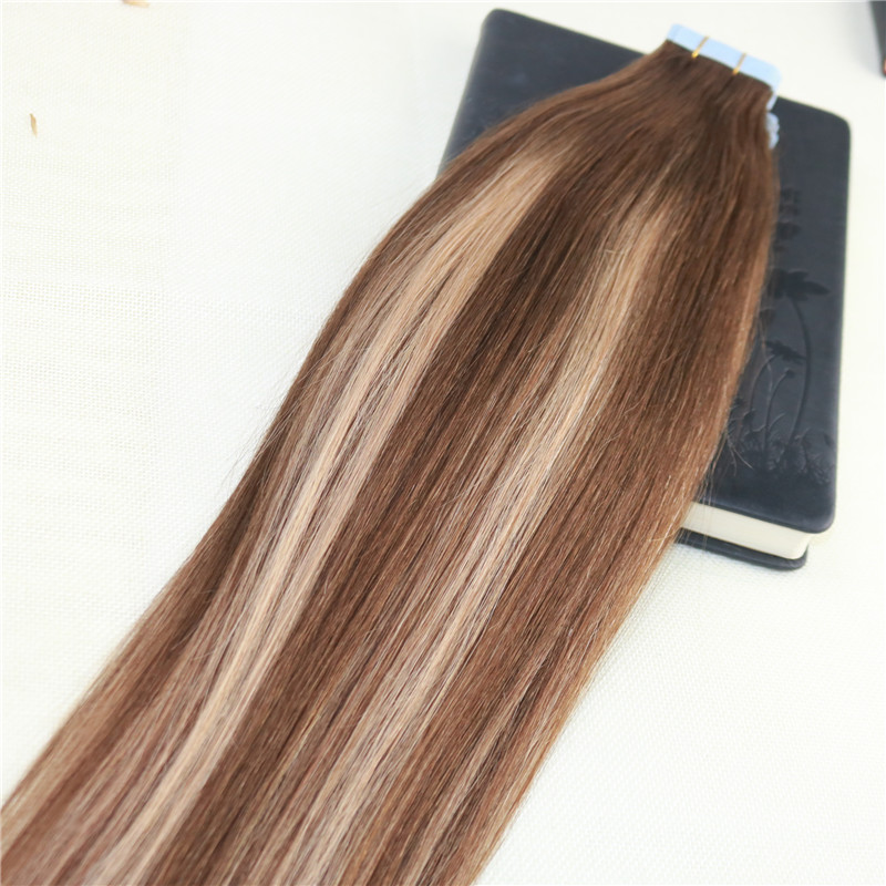 40Pcs Remy Brazilian Hair Balayage #4 fading to #27 Omber Skin Weft Tape In Human Hair Extensions Straight Tape on Hair Extensions 100g