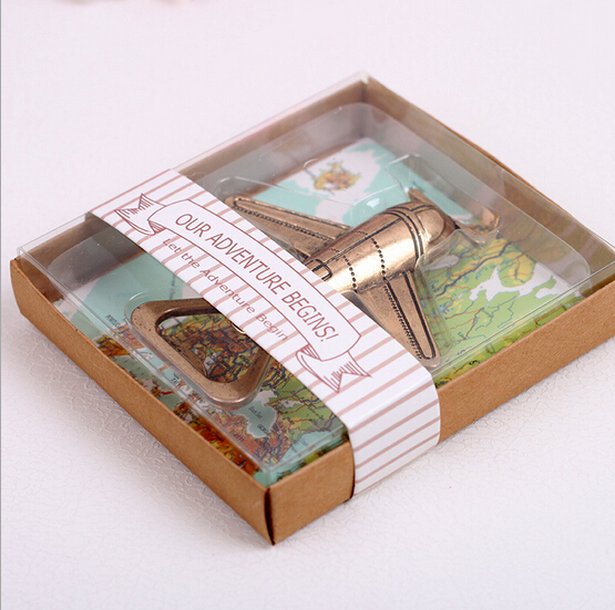wedding favor gift giveaways for guest fashion beer bottle opener"Let the Adventure Begin" Airplane Bottle Opener party souvenir