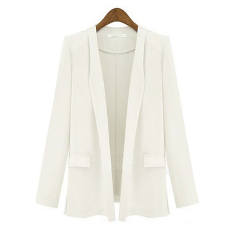 Women Blazer Lapel OL Career Long Suits Blazers Jacket Coats Outwears S-XL