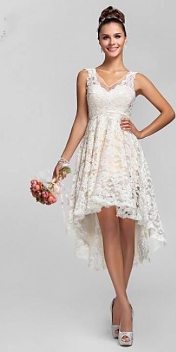 Vintage High Low Lace Ivory Wedding Dresses V Neck Sleeveless Front Short Long Back Short Bridal Party Gowns Formal, Black
Vintage High Low Lace Ivory Wedding Dresses V Neck Sleeveless Front Short Long Back Short Bridal Party Gowns Formal, Black