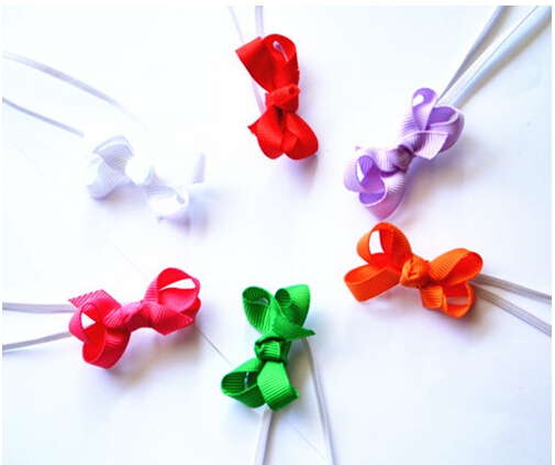 30pcs Kids mini Bows Princess Headbands Baby Hair Accessories Girls Cute Bowknot Hair bands Hair Things with slender rubber PJ5279