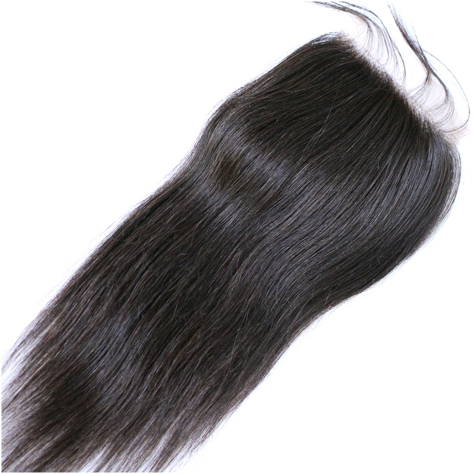 Free shipping Brazilian Virgin Straight 4x4 Lace Closure Natural Color Pre-plucked With Baby Hair Can be Dyed
