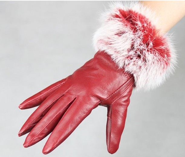 Leather Gloves Fur … - image
