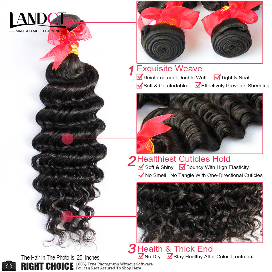 Brazilian Deep Curly Virgin Hair 3Pcs Lot Unprocessed Brazilian Deep Wave Human Hair Weaves Bundles Natural Color Thick Soft Natural Color