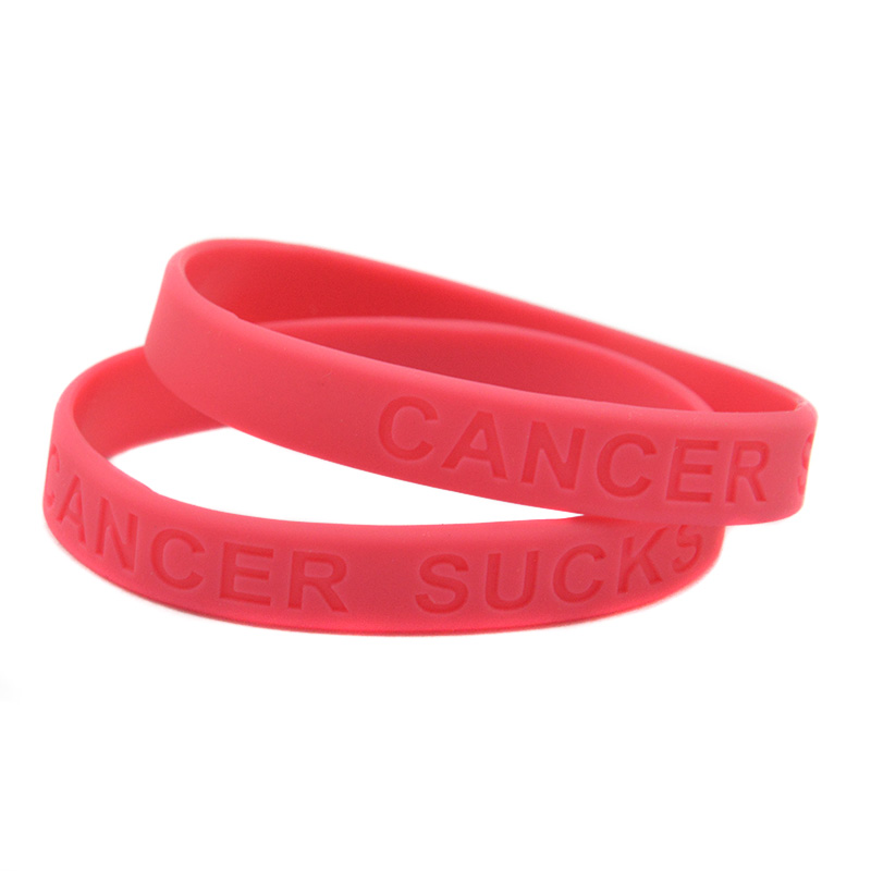 100PCS Candy Color Cancer Sucks Silicone Rubber Bracelet Carry This Message As A Reminder in Daily Life