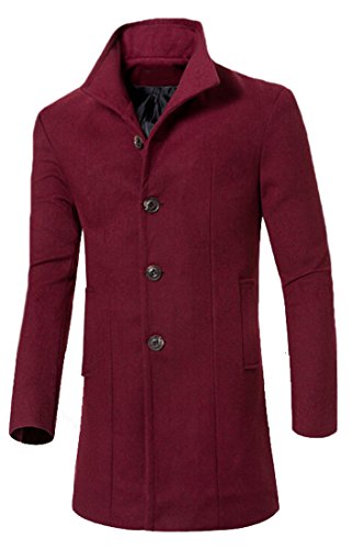 Wholesale- Abetteric Abetteric Stand Collar Woolen Long Trench Pea Coat Windbreaker Jacket, Red
Wholesale- Abetteric Abetteric Stand Collar Woolen Long Trench Pea Coat Windbreaker Jacket, Red