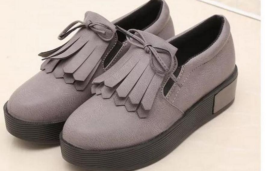New woman joker thick wedge bottom leisure shoes, Black