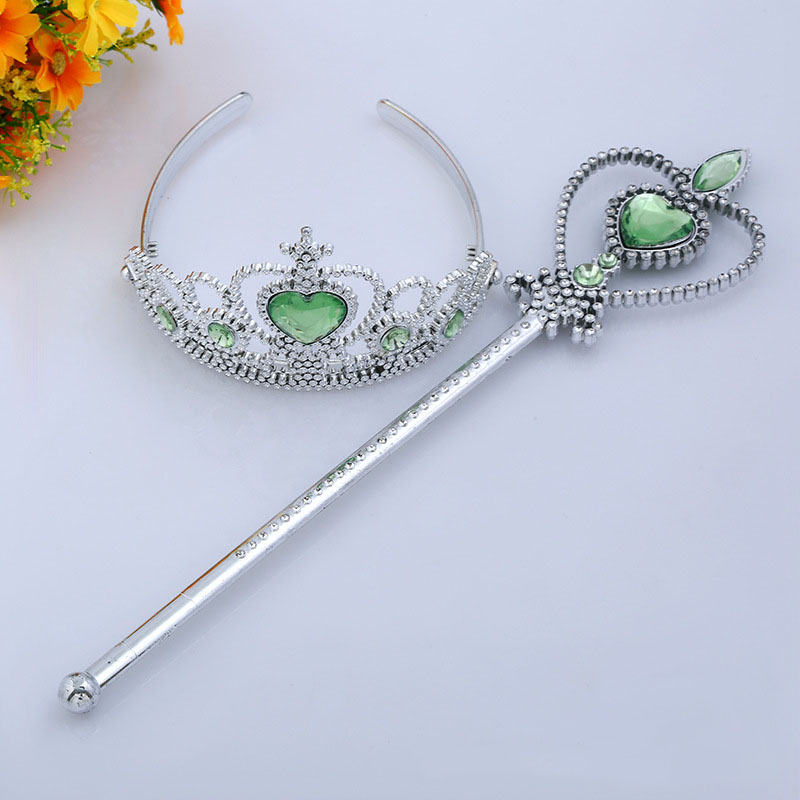 6 colors Princess Headwear Crown+Magic wand 2pcs/set Party Cosplay Princess Hair accessories C1600