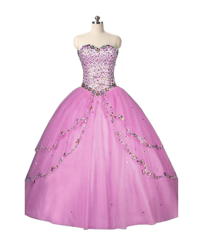 2017 Fashion Sweetheart Crystal Ball Gown Quinceanera Dress with Sequined Tulle Plus Size Sweet 16 Dress Vestido Debutante Gowns BQ77
