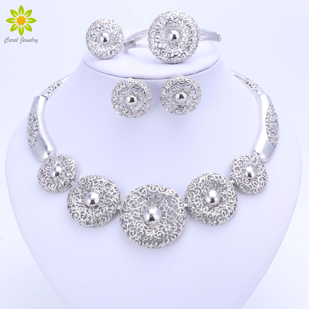 Vintage Women Clear Crystal Hollow Patterns Silver Plated African Dubai Bridal Wedding Costume Necklace Jewelry Sets
Vintage Women Clear Crystal Hollow Patterns Silver Plated African Dubai Bridal Wedding Costume Necklace Jewelry Sets