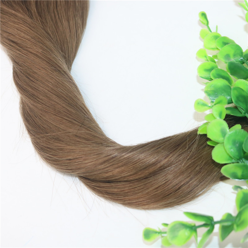 Clips Human Hair Extension 8# Light Brown Straight Brazilian Human Hair 7PCS 120gram 12INCH 20INCH 26INCH