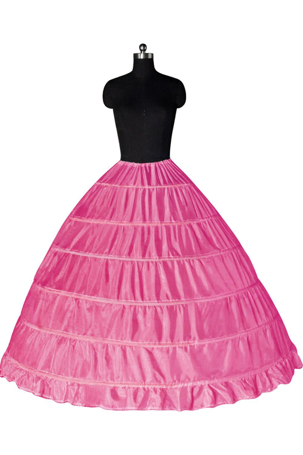 Super Cheap Ball Gown 6 Hoops Petticoat Wedding Slip Crinoline Bridal Underskirt Layes Slip 6 Hoop Skirt For Quinceanera Dress CPA
