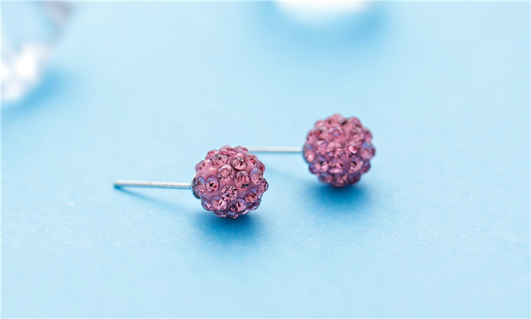 Fashion Korean beads Stud Earrings 7 colors Ladies crystal Rhinestones ball Earrings For women Luxury Jewelry in Bulk