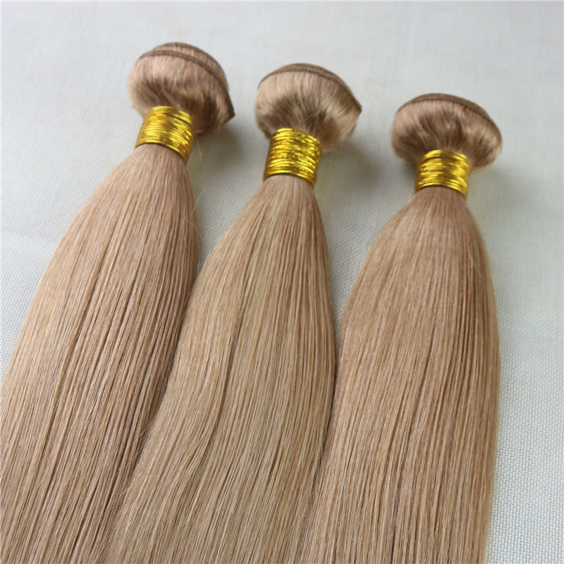 27 Strawberry Blonde Hair Weaves Brazilian Straight Human Hair Extensions Remy Hair Bundles 100gram Per Piece