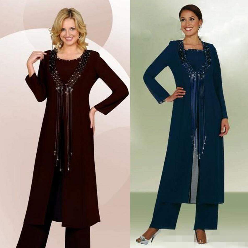 Elegant Mother Of The Bride For Wedding Three Pieces Beads Tassel Formal Pants Suits Long Sleeve Chiffon Mothers Groom Suits with Jacket
Elegant Mother Of The Bride For Wedding Three Pieces Beads Tassel Formal Pants Suits Long Sleeve Chiffon Mothers Groom Suits with Jacket