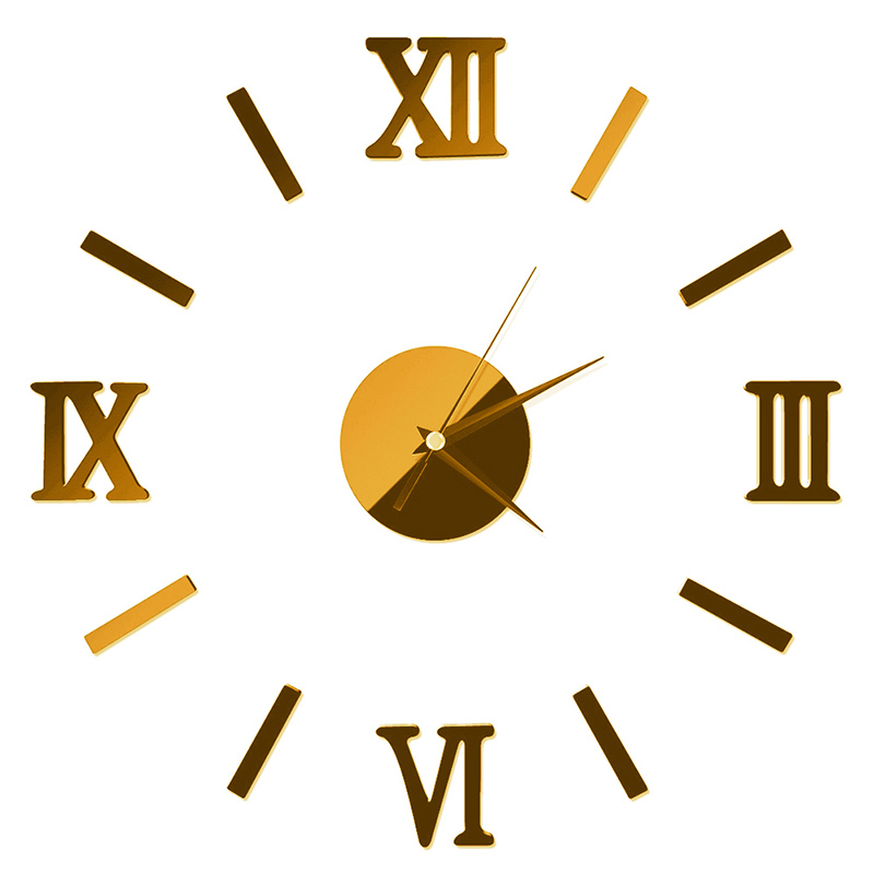 Wholesale- High Quality 3D DIY 4 Colors Acrylic Clock Mirror Wall Stickers Personality Art For Kids Room Living Room TV Backdrop Decorative