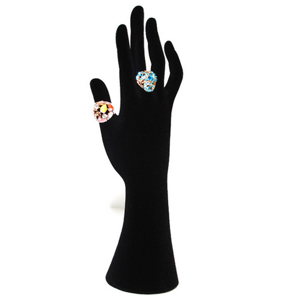 Hand Shaped Ring Stand Bracelet Holder Bangle Rack Jewelry Display Rings Shelf Black Velvet Female Mannequin Hand4170653