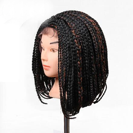 14 Inch Box Braid Crochet Wig Synthetic Lace Front Wig Bob Hairstyle Braided Lace Wigs With Bady Hair For Women USA