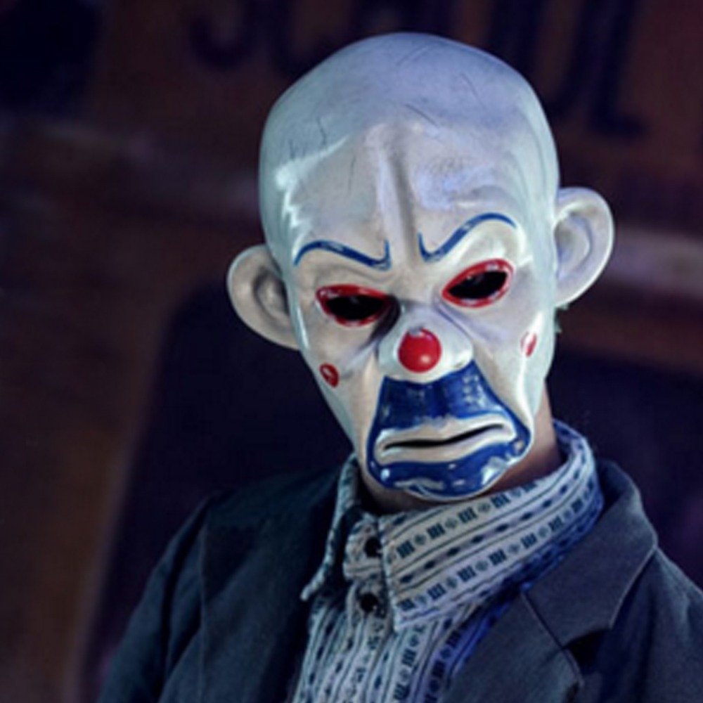 Adult Joker Clown Bank Robber Mask Dark Knight Costume Halloween Masquerade Party Fancy Resin Mask 3503356