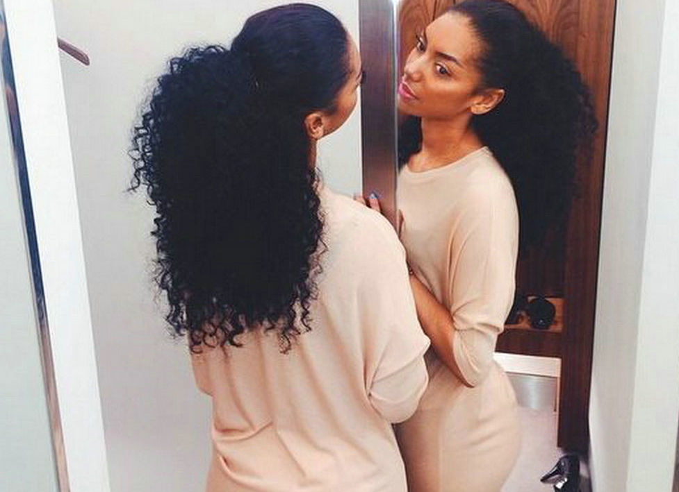 160g long big Afro kinky Ponytail 3b 4c kinky curly drawstring ponytail Hairpiece clip human hair afro pony tail extension Free Shipping