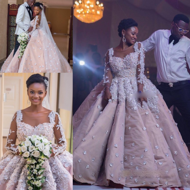 Amazing African Ball Gown Wedding Dresses 2018 Sheer Neck Lace Flora Appliques Beaded Satin Bridal Gowns Custom Made Wedding Vestidos, Pink
Amazing African Ball Gown Wedding Dresses 2018 Sheer Neck Lace Flora Appliques Beaded Satin Bridal Gowns Custom Made Wedding Vestidos, Pink