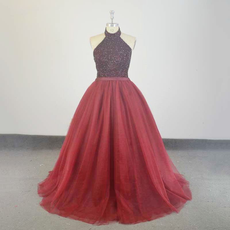 NEW Real Sample robe paillette crystal Woman Ball Gown Prom Dresses rhinestone Long Sexy Halter Backless Burgundy Prom Dress Evening Gowns, Red
NEW Real Sample robe paillette crystal Woman Ball Gown Prom Dresses rhinestone Long Sexy Halter Backless Burgundy Prom Dress Evening Gowns, Red