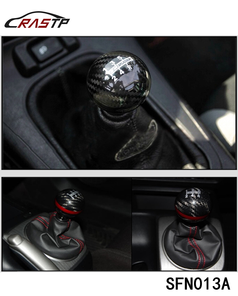 RASTP - Mugen Power 6 Speed Racing Gear Shift knob Black Carbon Fiber with Red Line LS-SFN013A от DHgate WW