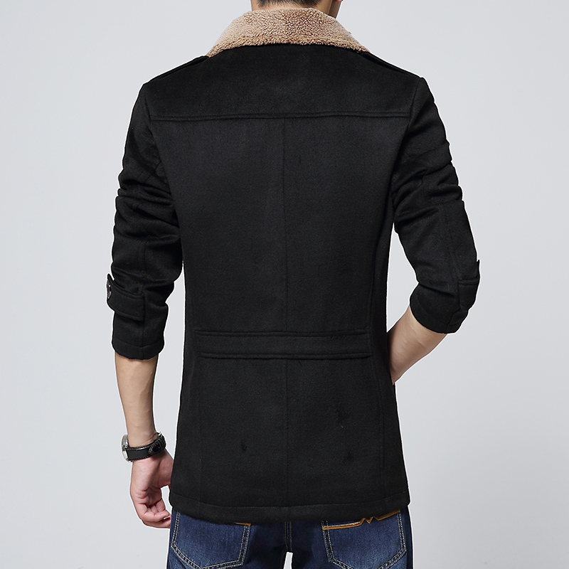 Wholesale- 2017 NEW solid Winter Fashion Brand Coat Men Middle Long Jackets And Coats Mens Warm Overcoat M-3XL 4XL