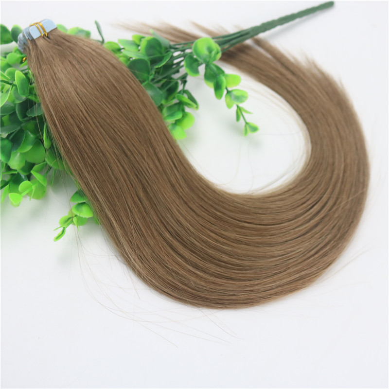 100g Tape In Human Hair Extensions Light Brown #8 Remy Tape Hair Extensions Skin Weft PU 14 16 18 20 22 24 INCH