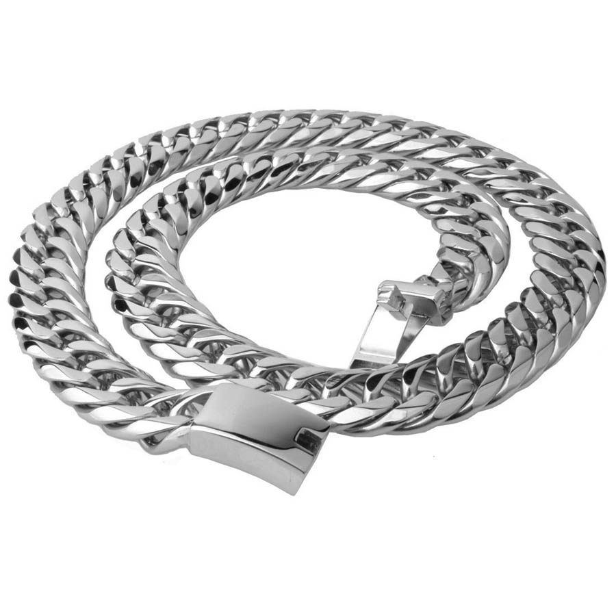 Hight quality Hip Hop Mens Steel Cuban Chain Necklace Silver Thick Stainless Steel Big Chunky Hippie Rock Men Dj Rapper ChainNecklaces
Hight quality Hip Hop Mens Steel Cuban Chain Necklace Silver Thick Stainless Steel Big Chunky Hippie Rock Men Dj Rapper ChainNecklaces